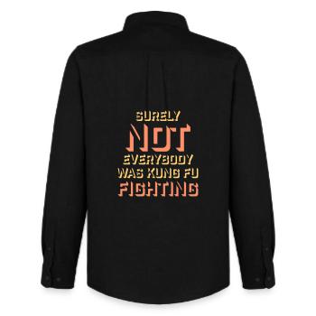 Tout le monde ne se battait sûrement pas contre le désir de kung-fu - Chemise Oxford homme Stanley/Stella - noir - Dos - AI Model Male 185 dark (185cm)
