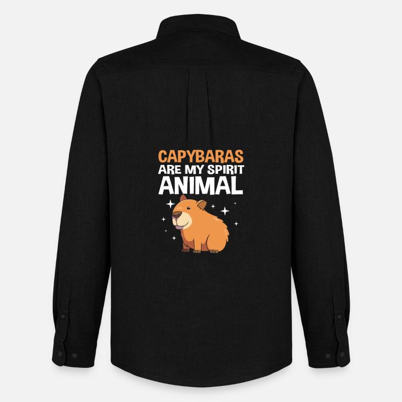 Capybara Capibara - Männer Oxford Hemd von Stanley/Stella - Schwarz