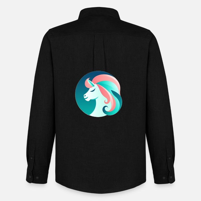 Neon Einhorn Traumbild - Männer Oxford Hemd von Stanley/Stella - Schwarz