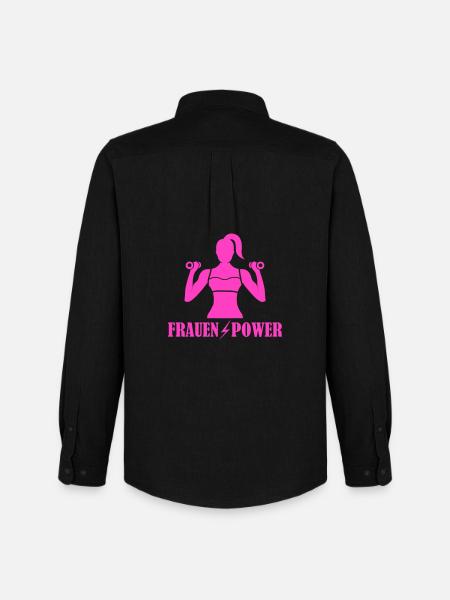 Frauenpower Krafttraining - Männer Oxford Hemd von Stanley/Stella - Schwarz