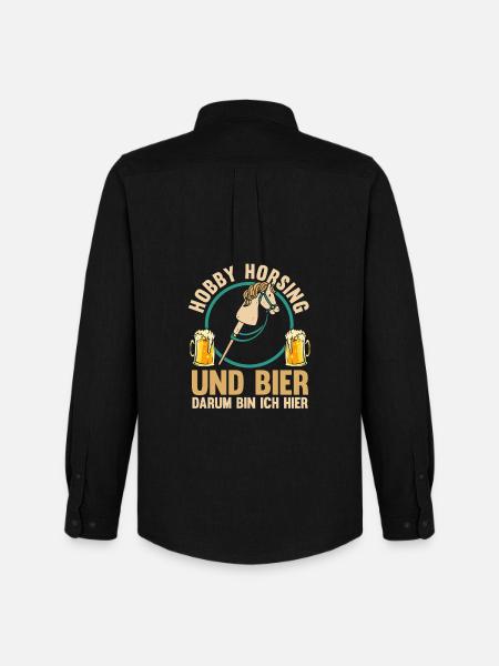Bier Pferd Hobby Horsing - Männer Oxford Hemd von Stanley/Stella - Schwarz