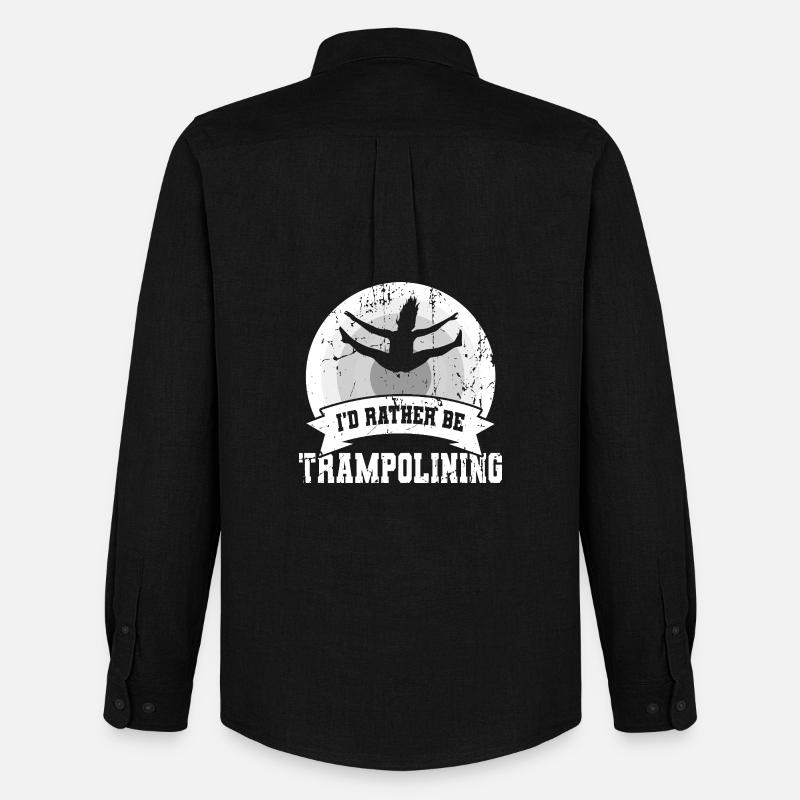 Ich würde lieber Trampolin springen - Männer Oxford Hemd von Stanley/Stella - Schwarz