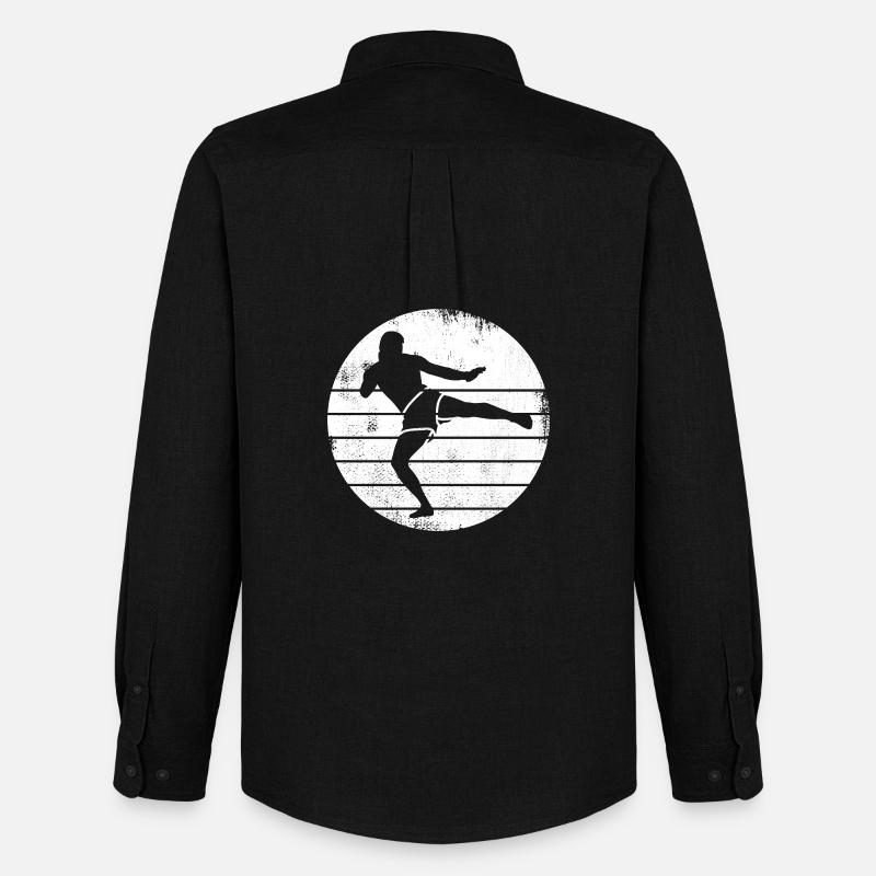 Disegno del kickboxer - Stanley/Stella Camicia Oxford uomo - nero