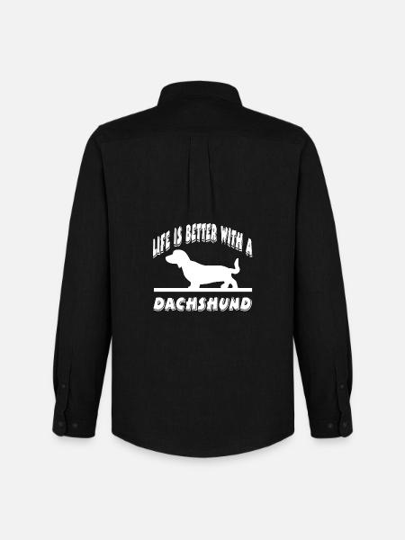 Dackel - Männer Oxford Hemd von Stanley/Stella - Schwarz