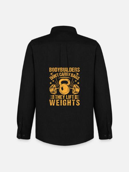 Fitness Motivation Bodybuilder Lift Weights - Men's Oxford Shirt by Stanley/Stella - black