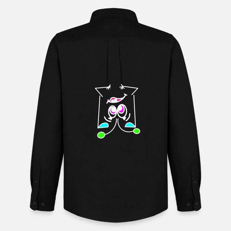 Neon-Mood Flip - Das Umdreh-Gesicht - Männer Oxford Hemd von Stanley/Stella - Schwarz