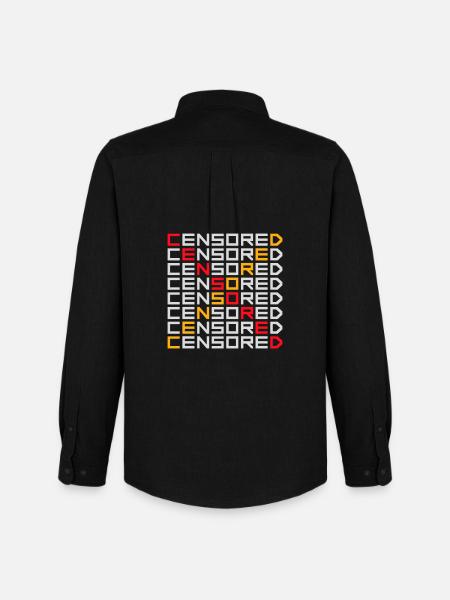 Censored Funny Statement Freedom Logo - Men's Oxford Shirt by Stanley/Stella - black