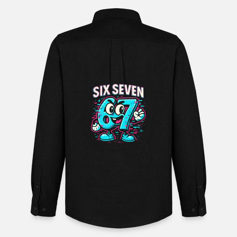 Six Seven 67 Meme Glitch Mascotte Italian Brainrot - Stanley/Stella Camicia Oxford uomo - nero