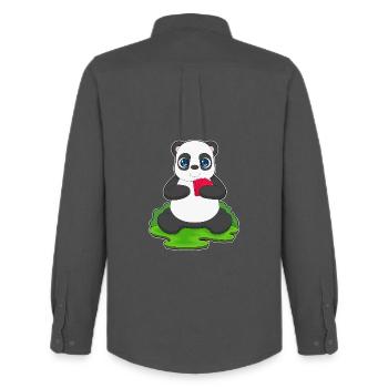 Panda Poker Poker Card Game - Men's Oxford Shirt by Stanley/Stella - anthracite - Back - AI Model Male 185 dark (185cm)