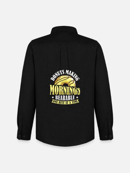 Restauration rapide en donuts - Chemise Oxford homme Stanley/Stella - noir