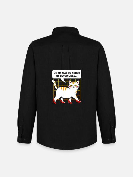 High-Heel Cat: Cheeky and Charming - Men's Oxford Shirt by Stanley/Stella - black