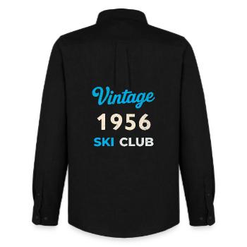Vintage 1956 – Ski Club Retro Birth Year Gift - Men's Oxford Shirt by Stanley/Stella - black - Back - AI Model Male 185 dark (185cm)