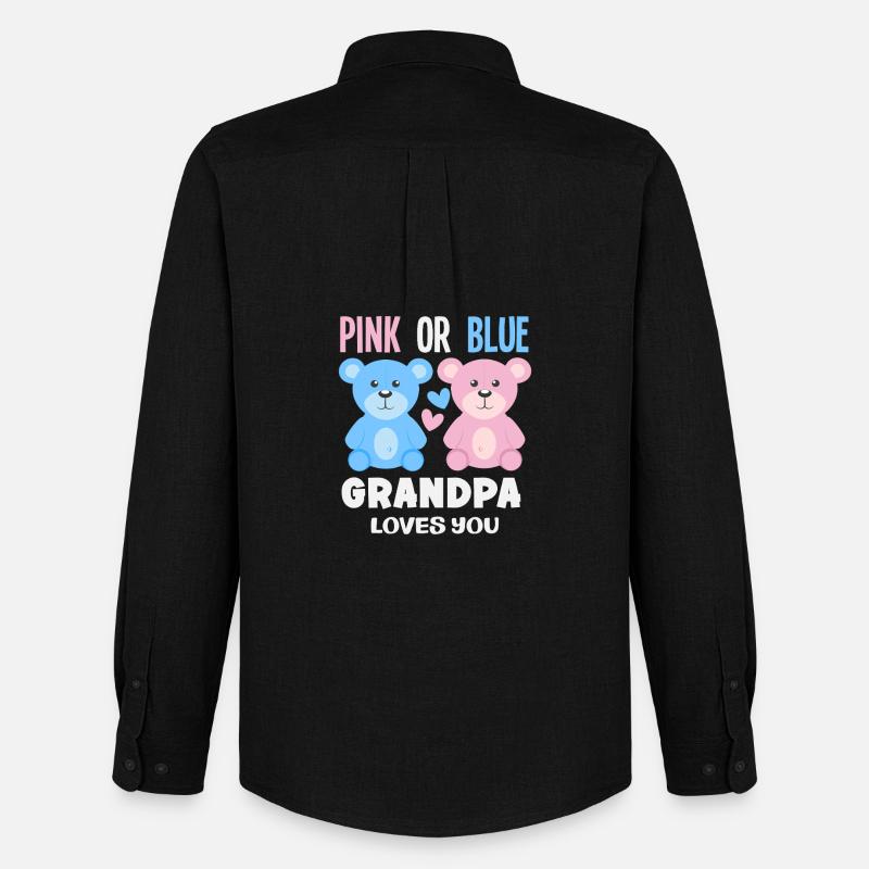 Pink Oder Blau Opa Liebt Dich - Männer Oxford Hemd von Stanley/Stella - Schwarz
