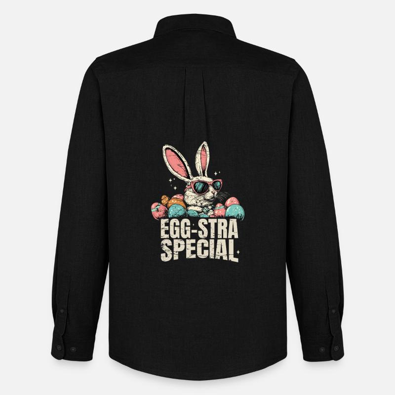 Eggsta Special Retro Hase Ostern  - Männer Oxford Hemd von Stanley/Stella - Schwarz