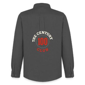 Century Ride 100 miles Cycliste Century - Chemise Oxford homme Stanley/Stella - charbon - Dos - AI Model Male 185 dark (185cm)