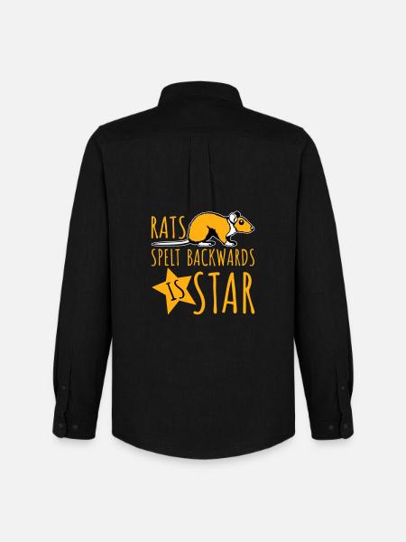 Rats Spelt Backwards Is Star Lustiger Ratte Spruch - Men's Oxford Shirt by Stanley/Stella - black