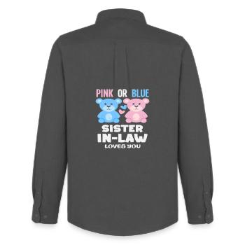 Pink Oder Blau Stiefschwester Liebt Dich - Männer Oxford Hemd von Stanley/Stella - Anthrazit - Hinten - AI Model Male 185 dark (185cm)