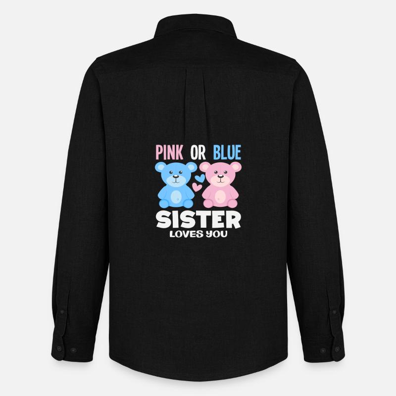 Pink Oder Blau Schwester Liebt Dich - Männer Oxford Hemd von Stanley/Stella - Schwarz