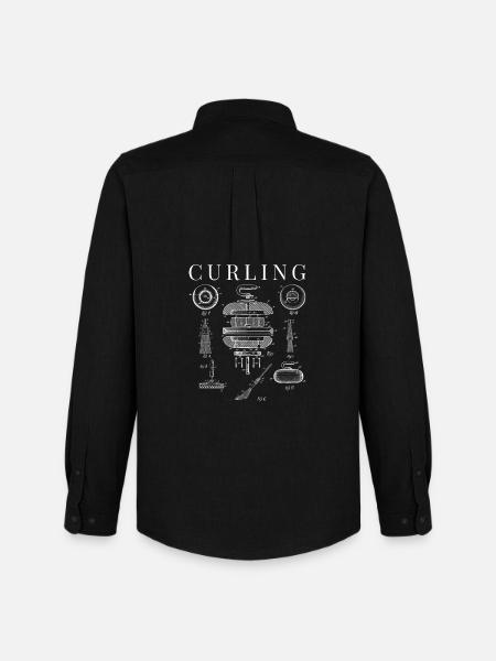 Curling Curler Winter Sport Bonspiel Kost - Oxfordskjorte herre Stanley/Stella - sort