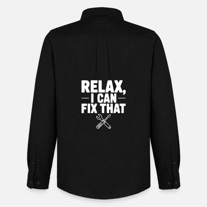Relax, I Can Fix That - Men's Oxford Shirt by Stanley/Stella - black