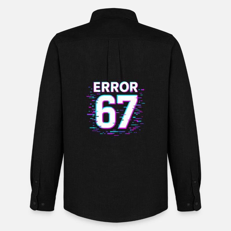 Idea regalo per il meme cibernetico Error 67 Six Seven Glitch - Stanley/Stella Camicia Oxford uomo - nero