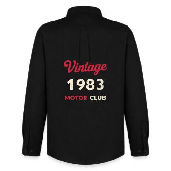 Vintage 1983 Motor Club Retro Geburtsjahr Geschenk - Männer Oxford Hemd von Stanley/Stella - Schwarz - Hinten - AI Model Male 185 dark (185cm)