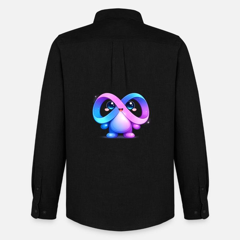 Niedlicher Meta-Infinity-Maskottchen-Aufkleber - Männer Oxford Hemd von Stanley/Stella - Schwarz