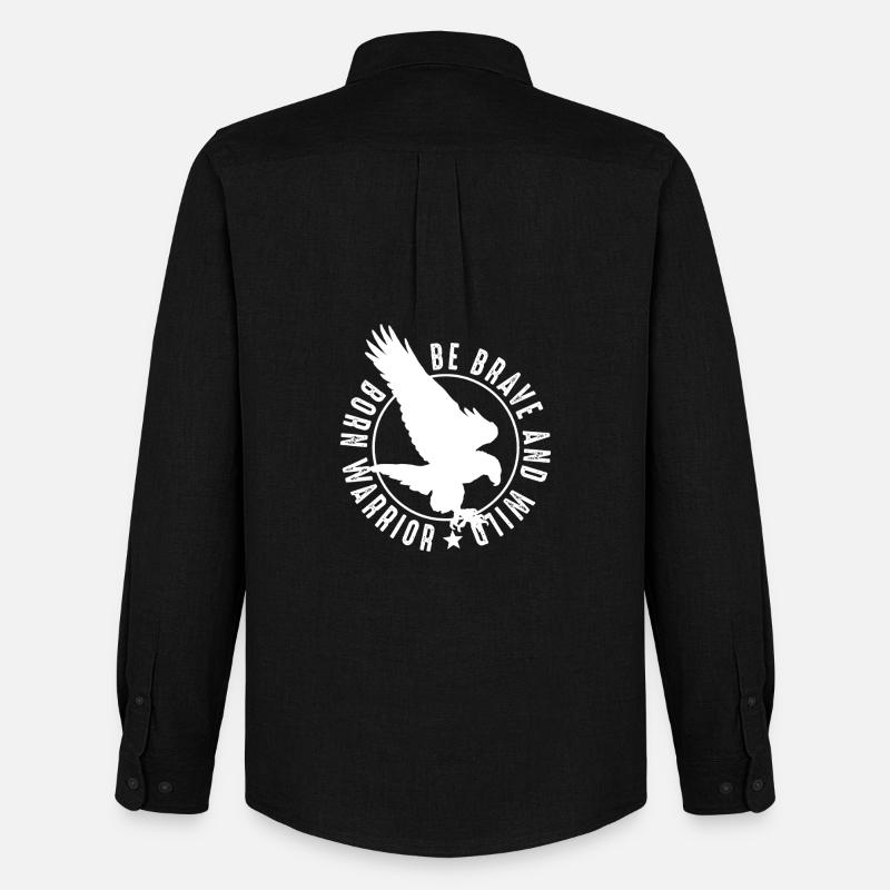 Brave Warrior Eagle Emblem - Men's Oxford Shirt by Stanley/Stella - black
