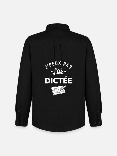 J'peux pas j'ai Dictée - Chemise Oxford homme Stanley/Stella - noir