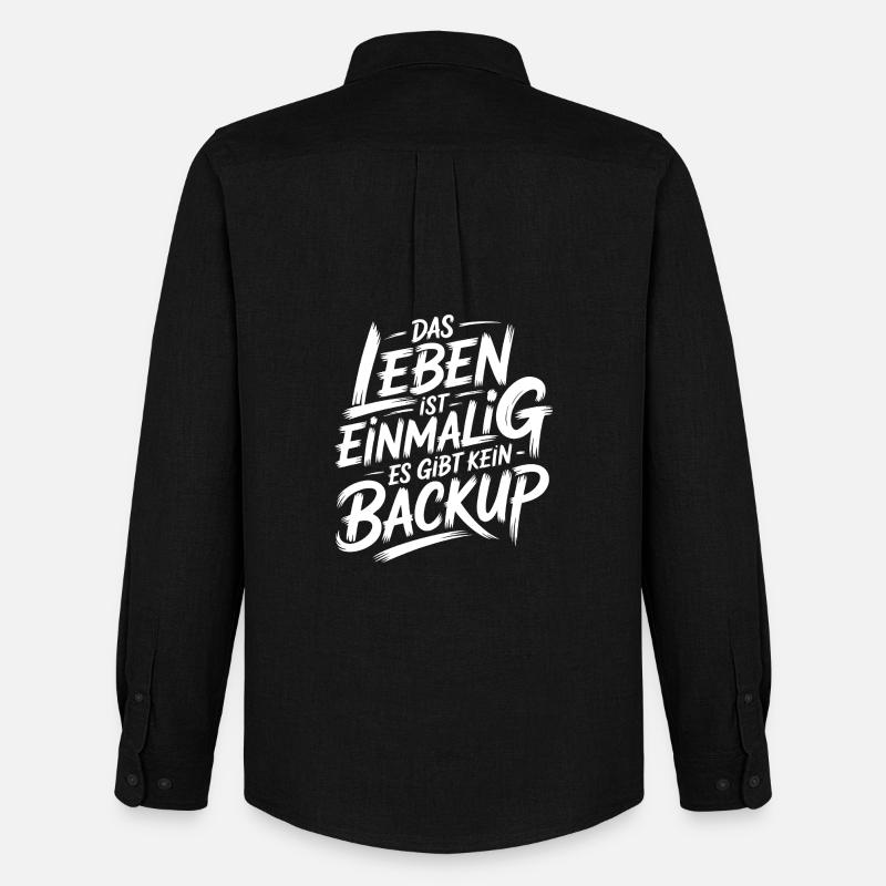 Leben ohne Backup - Männer Oxford Hemd von Stanley/Stella - Schwarz