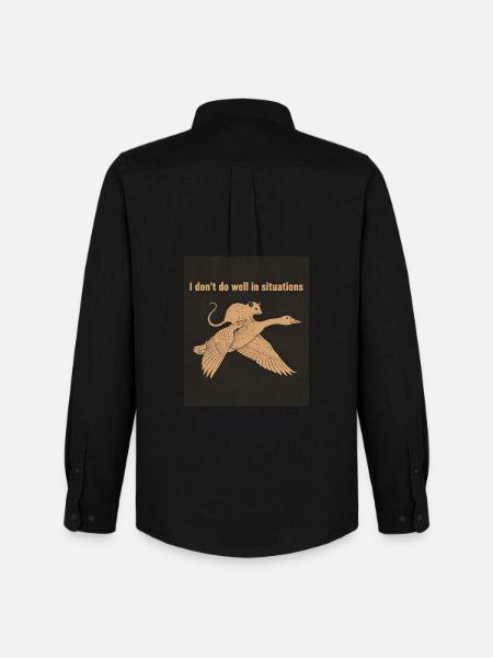 Dino Surf on the Beach - Men's Oxford Shirt by Stanley/Stella - black