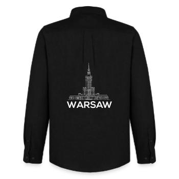 Warschauer Skyline-Turm - Männer Oxford Hemd von Stanley/Stella - Schwarz - Hinten - AI Model Male 185 dark (185cm)