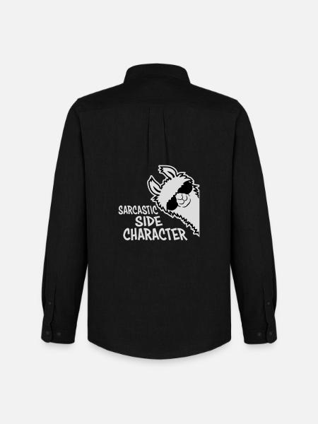 Llama Alpaca Sarcastic Side Character Sarcastic - Men's Oxford Shirt by Stanley/Stella - black