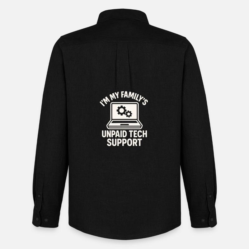 Unpaid Tech Support Familienwitz - Männer Oxford Hemd von Stanley/Stella - Schwarz