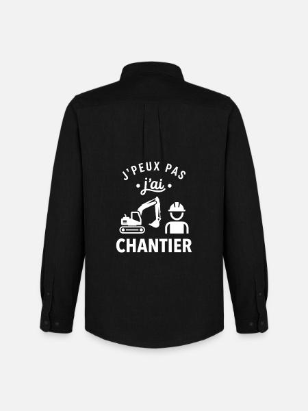 J'peux pas j'ai chantier - Chemise Oxford homme Stanley/Stella - noir