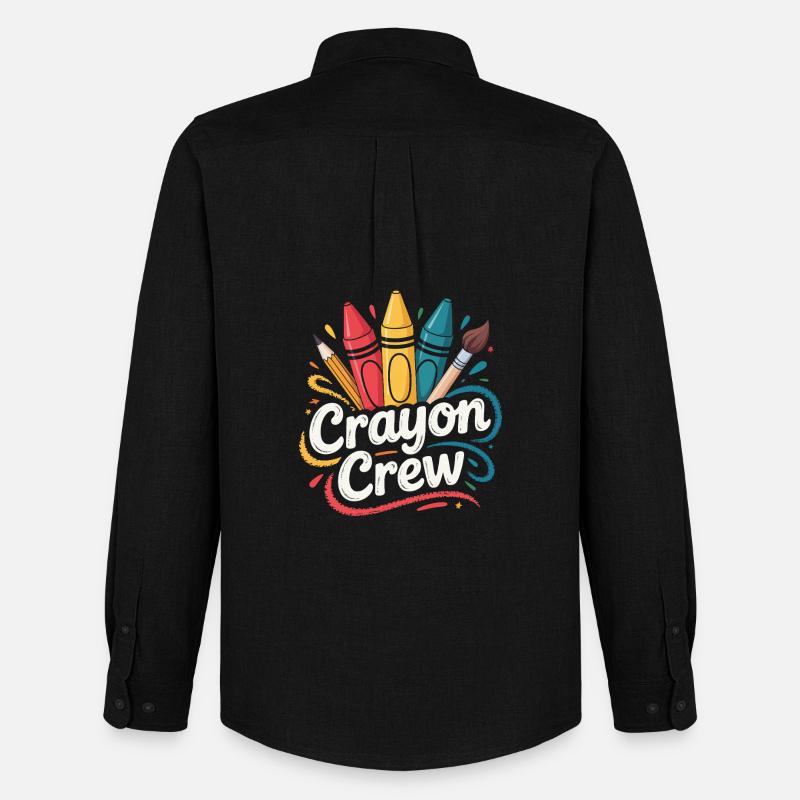 Crayon Crew Farbexplosion - Männer Oxford Hemd von Stanley/Stella - Schwarz