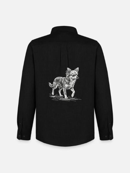 Chihuahua Sketch – Minimalist Design - Men's Oxford Shirt by Stanley/Stella - black