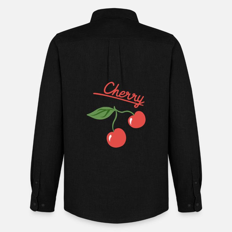 Cherry Fruit Summer Design - Männer Oxford Hemd von Stanley/Stella - Schwarz