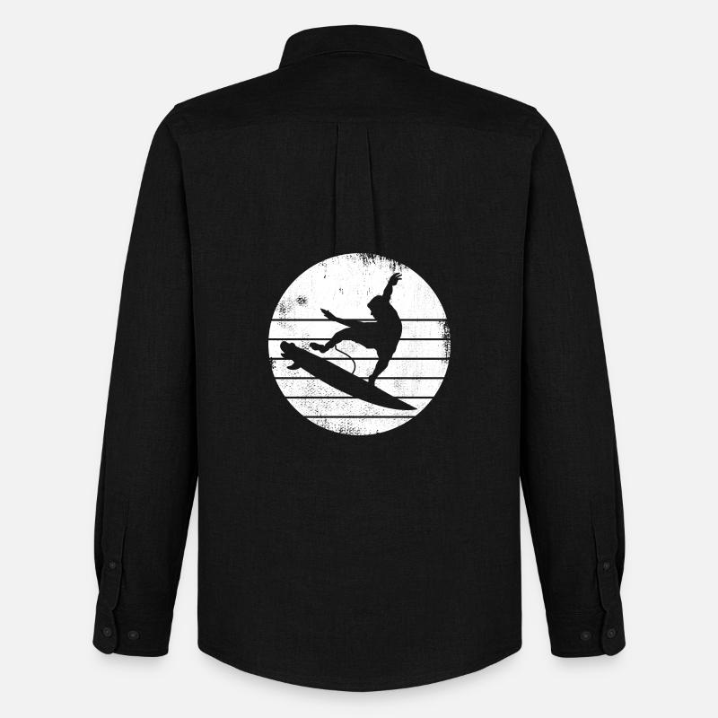 Surfer Design - Männer Oxford Hemd von Stanley/Stella - Schwarz