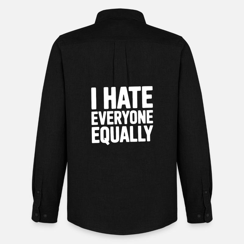I Hate Everyone Equally - Men's Oxford Shirt by Stanley/Stella - black