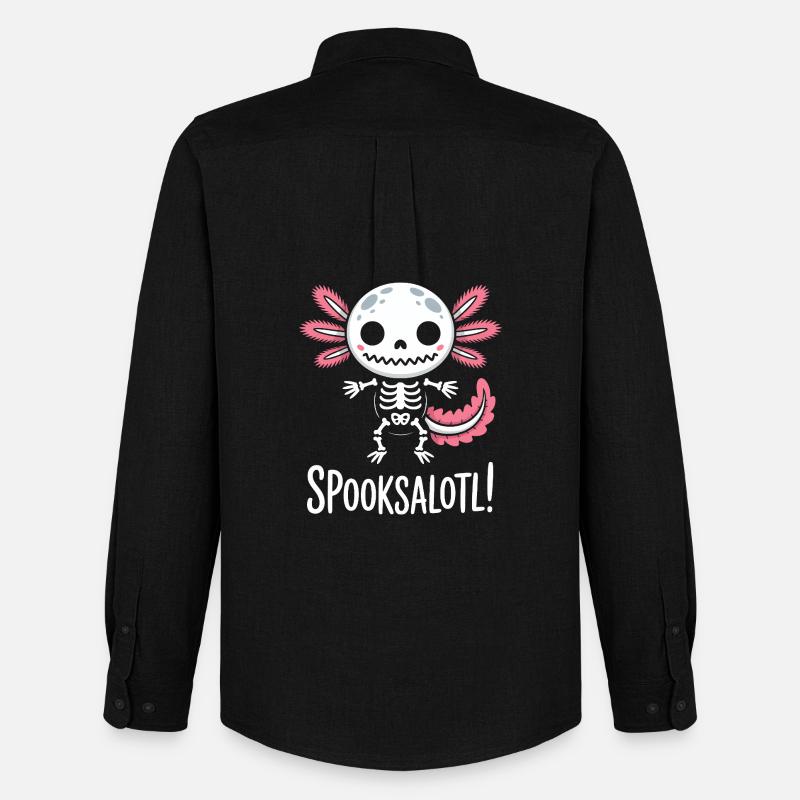 Spooksalot Skeletthase - Männer Oxford Hemd von Stanley/Stella - Schwarz