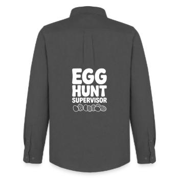 egg_hunt_supervisor_white - Männer Oxford Hemd von Stanley/Stella - Anthrazit - Hinten - AI Model Male 185 dark (185cm)