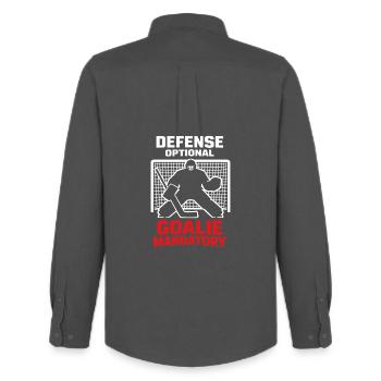 Hockey Goalie Gift Goalie Life Hockey Goalie - Men's Oxford Shirt by Stanley/Stella - anthracite - Back - AI Model Male 185 dark (185cm)