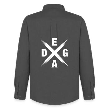 EADG Bass Musician Tuning String Bassist - Men's Oxford Shirt by Stanley/Stella - anthracite - Back - AI Model Male 185 dark (185cm)