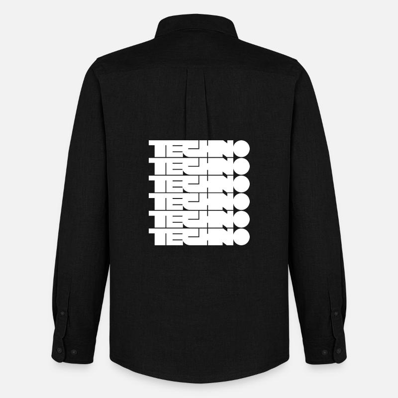 Techno Music Bold Abstract Geometry-logo - Oxfordskjorte herre Stanley/Stella - sort
