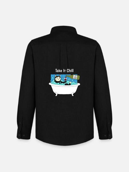 Take It Chill Katzbad - Men's Oxford Shirt by Stanley/Stella - black