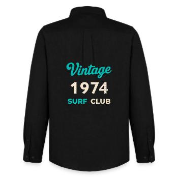 Vintage 1974 Surf Club Retro Geburtsjahr Geschenk - Männer Oxford Hemd von Stanley/Stella - Schwarz - Hinten - AI Model Male 185 dark (185cm)