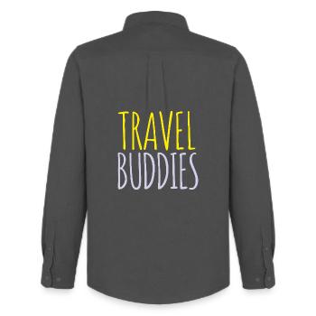 Travel Friends - Men's Oxford Shirt by Stanley/Stella - anthracite - Back - AI Model Male 185 dark (185cm)