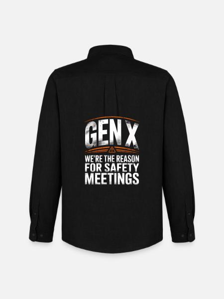 Gen X Security Meetings Saying - Men's Oxford Shirt by Stanley/Stella - black