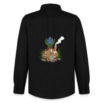 Hyacinth house - Men's Oxford Shirt by Stanley/Stella - black - Back - AI Model Male 185 dark (185cm)